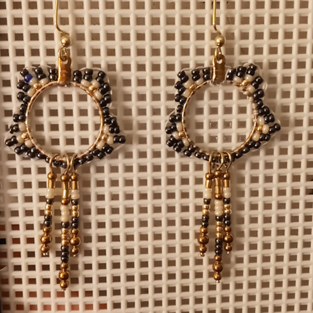 Beaded earrings.